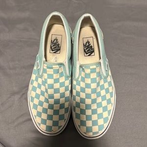 Turquoise checkered vans